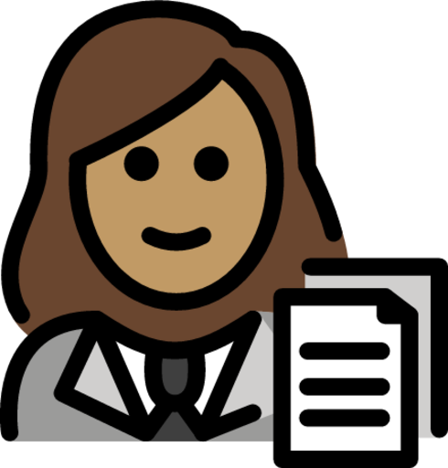 woman office worker: medium skin tone emoji