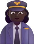 woman pilot dark emoji
