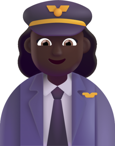 woman pilot dark emoji