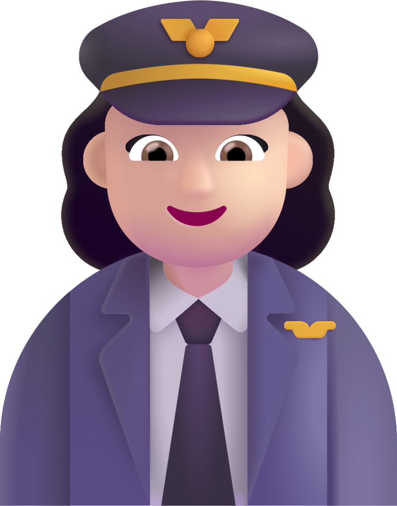 woman pilot light emoji