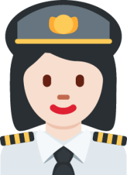 woman pilot: light skin tone emoji