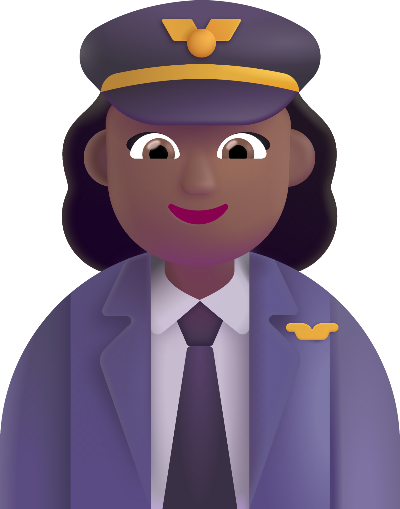 woman pilot medium dark emoji