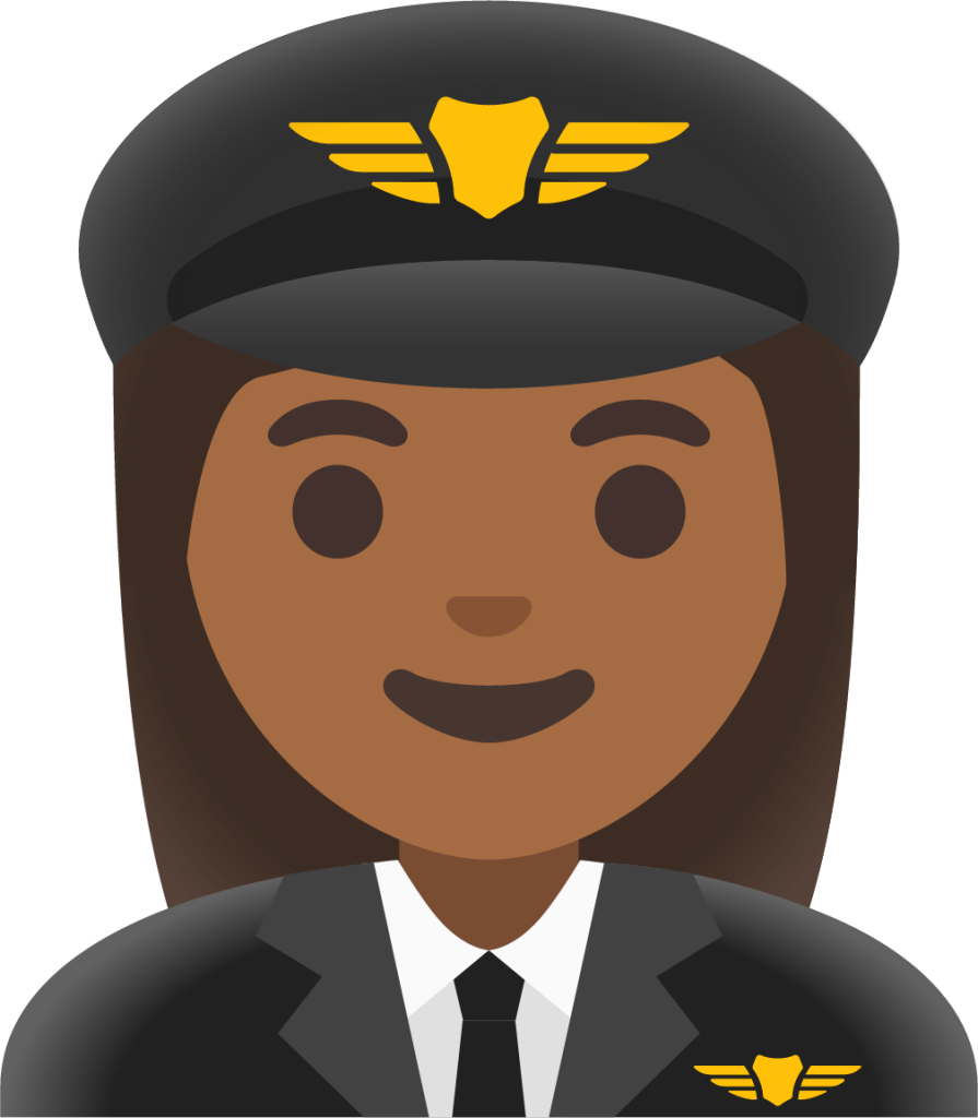 woman pilot: medium-dark skin tone emoji
