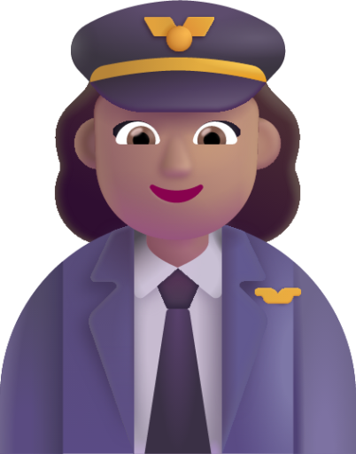 woman pilot medium emoji