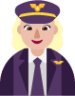 woman pilot medium light emoji