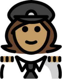 woman pilot: medium skin tone emoji