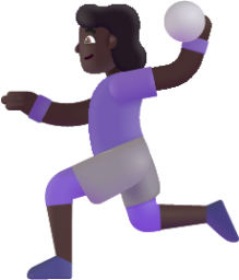 woman playing handball dark emoji