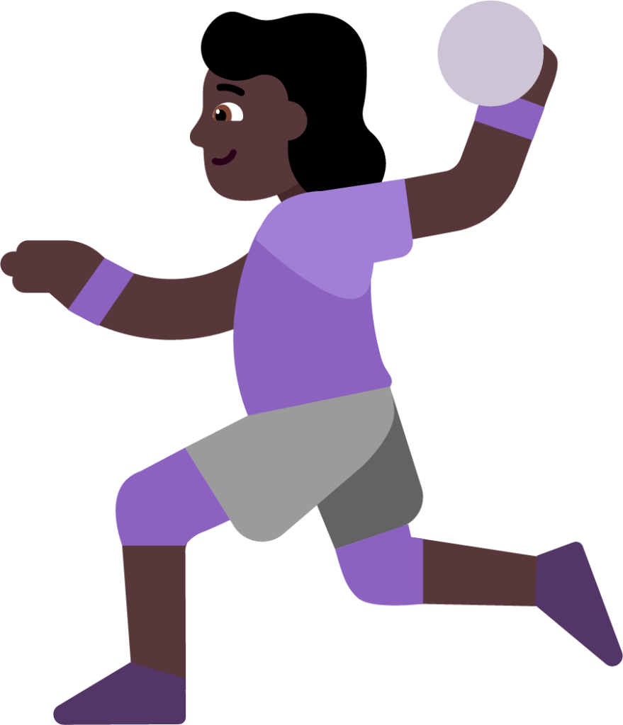 woman playing handball dark emoji