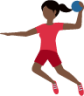 woman playing handball: dark skin tone emoji