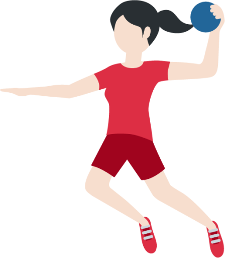 woman playing handball: light skin tone emoji