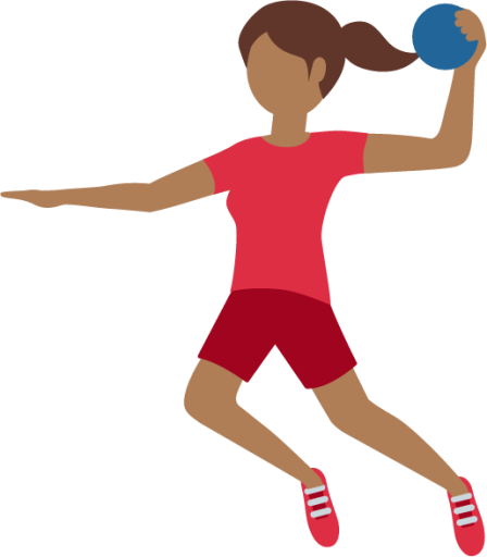 woman playing handball: medium-dark skin tone emoji