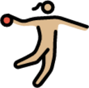 woman playing handball: medium-light skin tone emoji