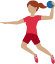 woman playing handball: medium skin tone emoji