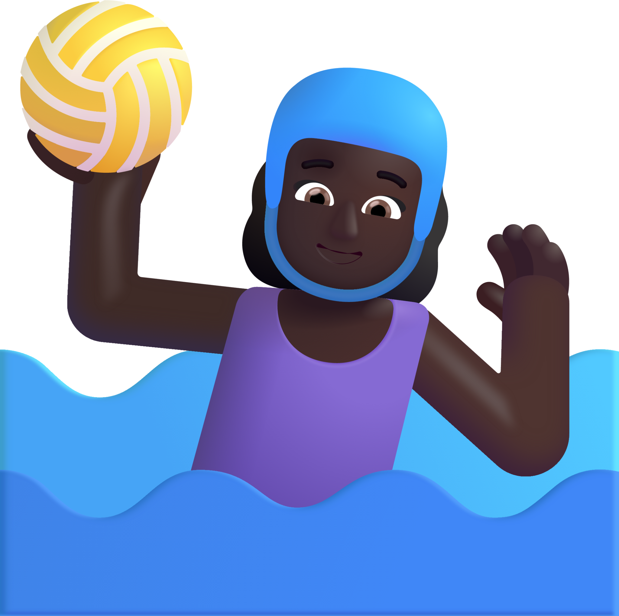 woman playing water polo dark emoji