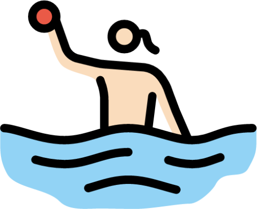 woman playing water polo: light skin tone emoji