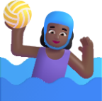 woman playing water polo medium dark emoji