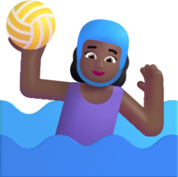 woman playing water polo medium dark emoji