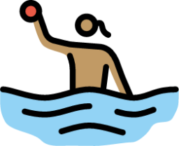 woman playing water polo: medium skin tone emoji