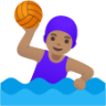woman playing water polo: medium skin tone emoji