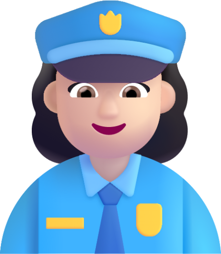 woman police officer light emoji