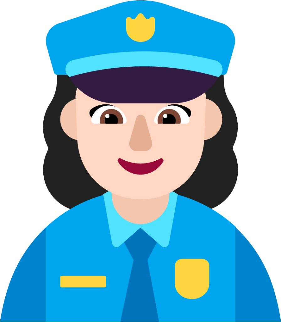 woman police officer light emoji