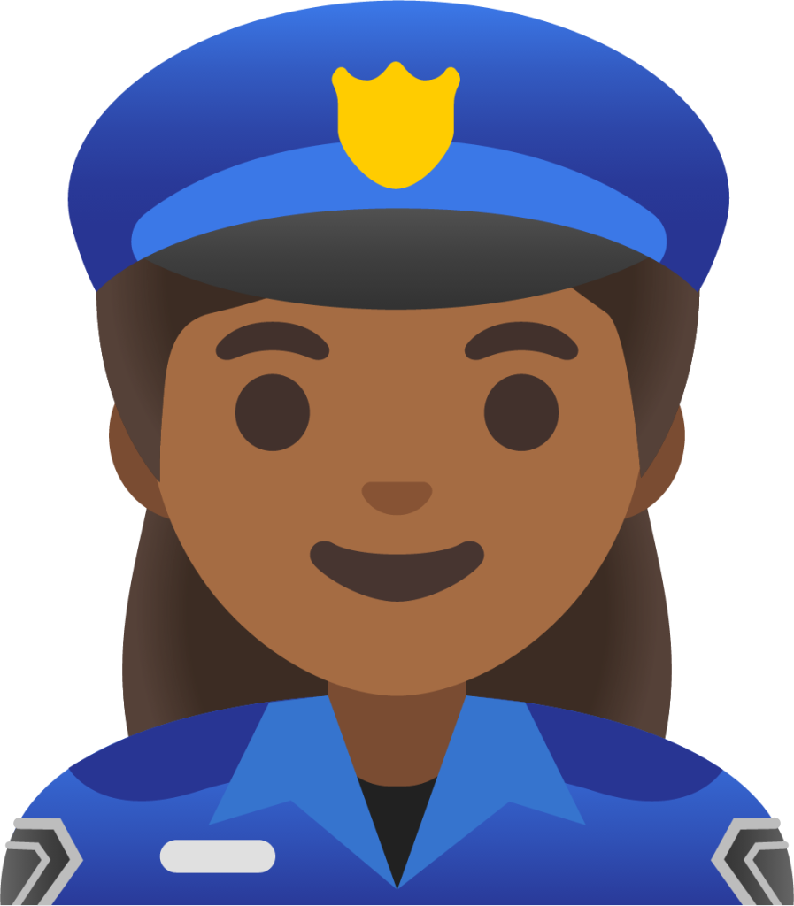 woman police officer: medium-dark skin tone emoji