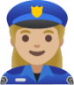 woman police officer: medium-light skin tone emoji
