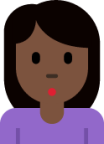 woman pouting: dark skin tone emoji