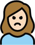 woman pouting: light skin tone emoji