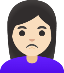 woman pouting: light skin tone emoji