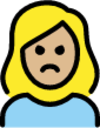 woman pouting: medium-light skin tone emoji