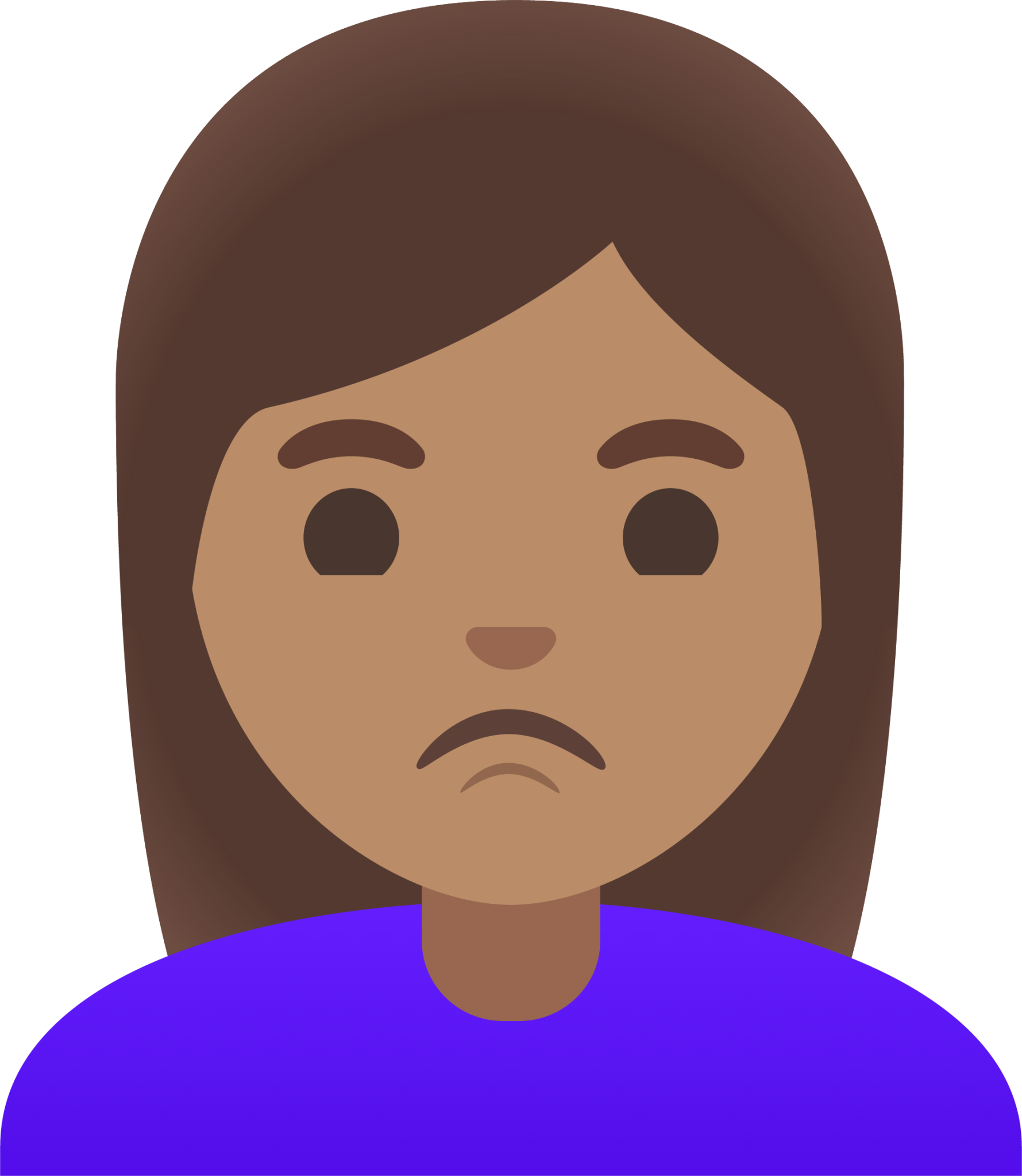woman pouting: medium skin tone emoji