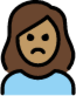 woman pouting: medium skin tone emoji