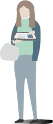 woman purse standing illustration