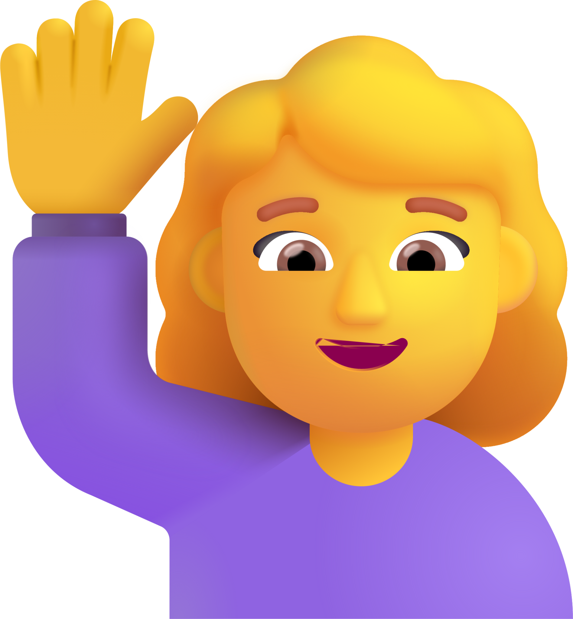 woman raising hand default emoji
