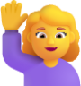 woman raising hand default emoji