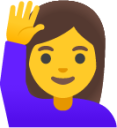 woman raising hand emoji