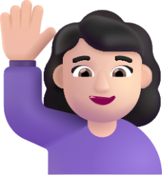 woman raising hand light emoji