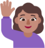 woman raising hand medium emoji