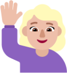 woman raising hand medium light emoji