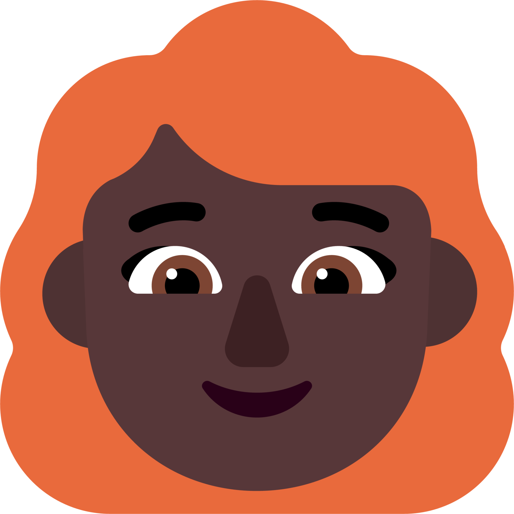 woman red hair dark emoji