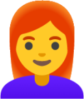woman: red hair emoji