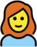 woman: red hair emoji