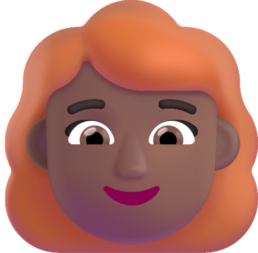 woman red hair medium dark emoji