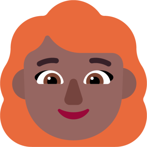woman red hair medium dark emoji