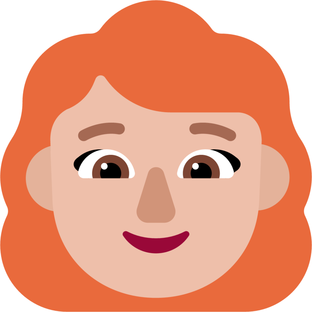 woman red hair medium light emoji