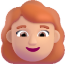 woman red hair medium light emoji