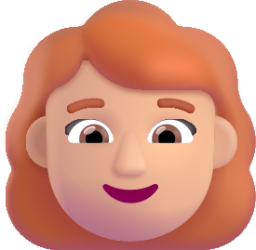 woman red hair medium light emoji