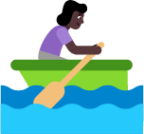 woman rowing boat dark emoji