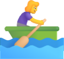 woman rowing boat default emoji